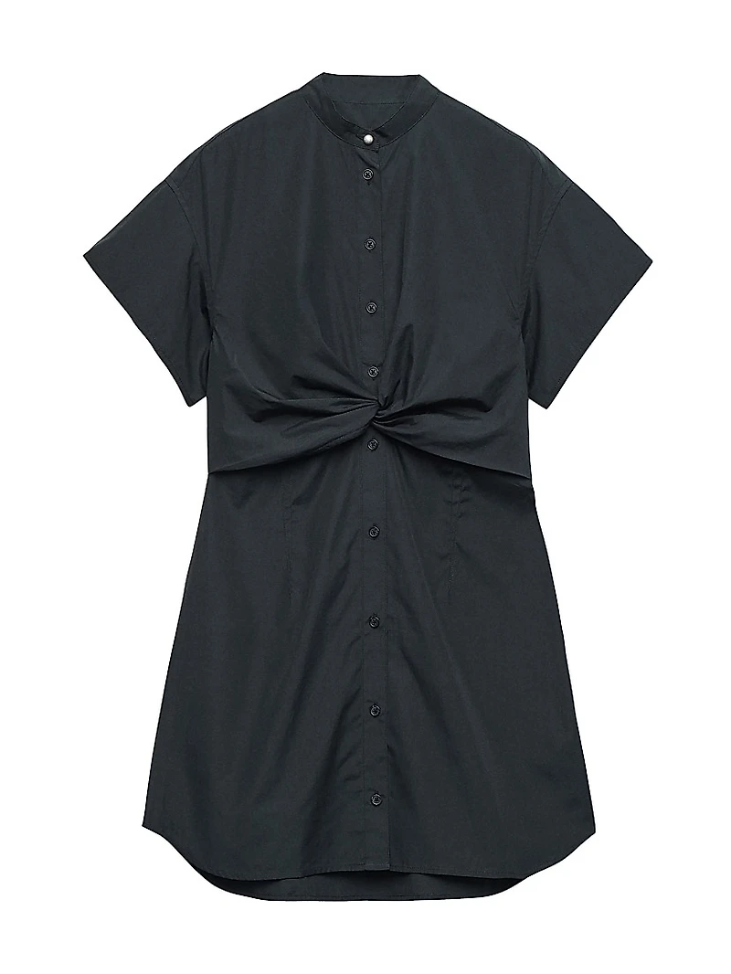 Gretchen Poplin Twist Mini Shirtdress
