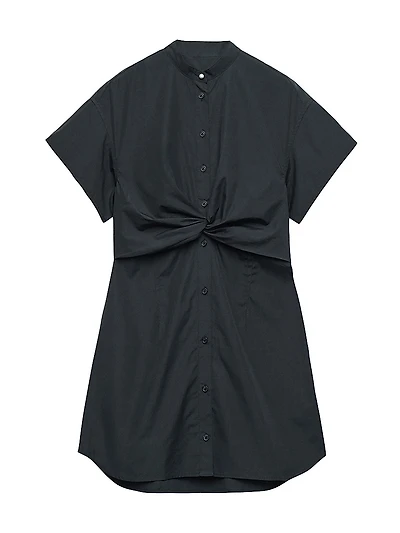 Gretchen Poplin Twist Mini Shirtdress