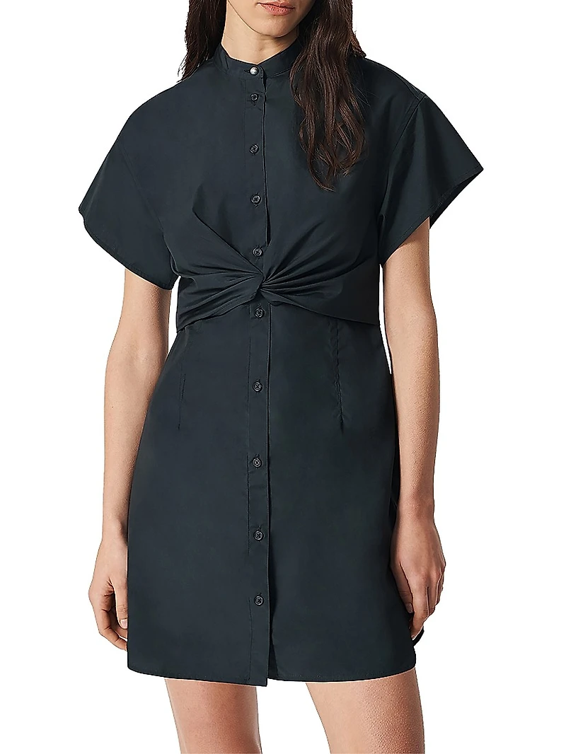 Gretchen Poplin Twist Mini Shirtdress