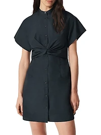 Gretchen Poplin Twist Mini Shirtdress