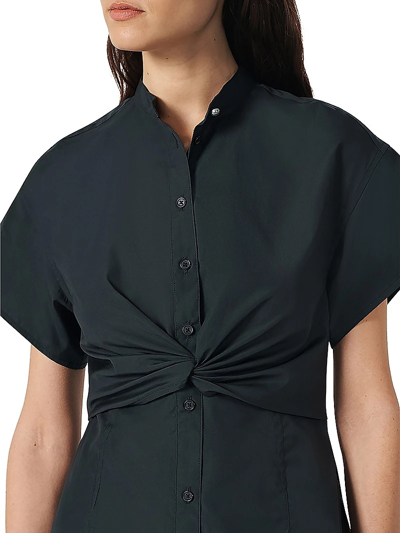Gretchen Poplin Twist Mini Shirtdress