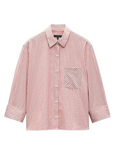 Lucia Striped Poplin Button-Front Shirt