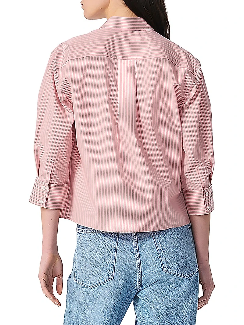 Lucia Striped Poplin Button-Front Shirt