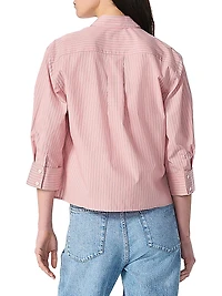 Lucia Striped Poplin Button-Front Shirt