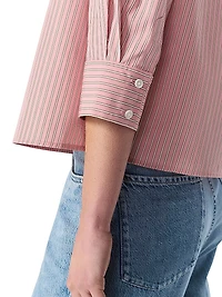 Lucia Striped Poplin Button-Front Shirt