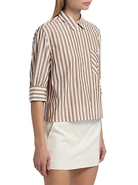 Lucia Striped Poplin Button-Front Shirt