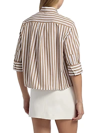 Lucia Striped Poplin Button-Front Shirt