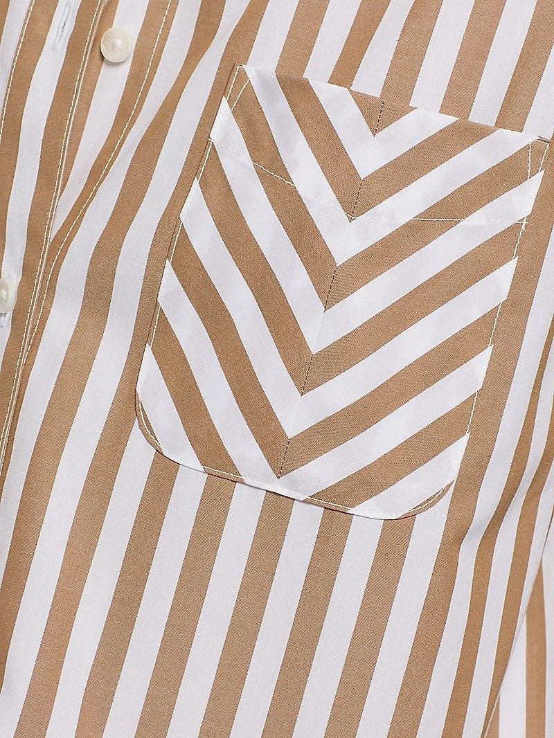 Lucia Striped Poplin Button-Front Shirt