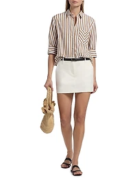 Lucia Striped Poplin Button-Front Shirt