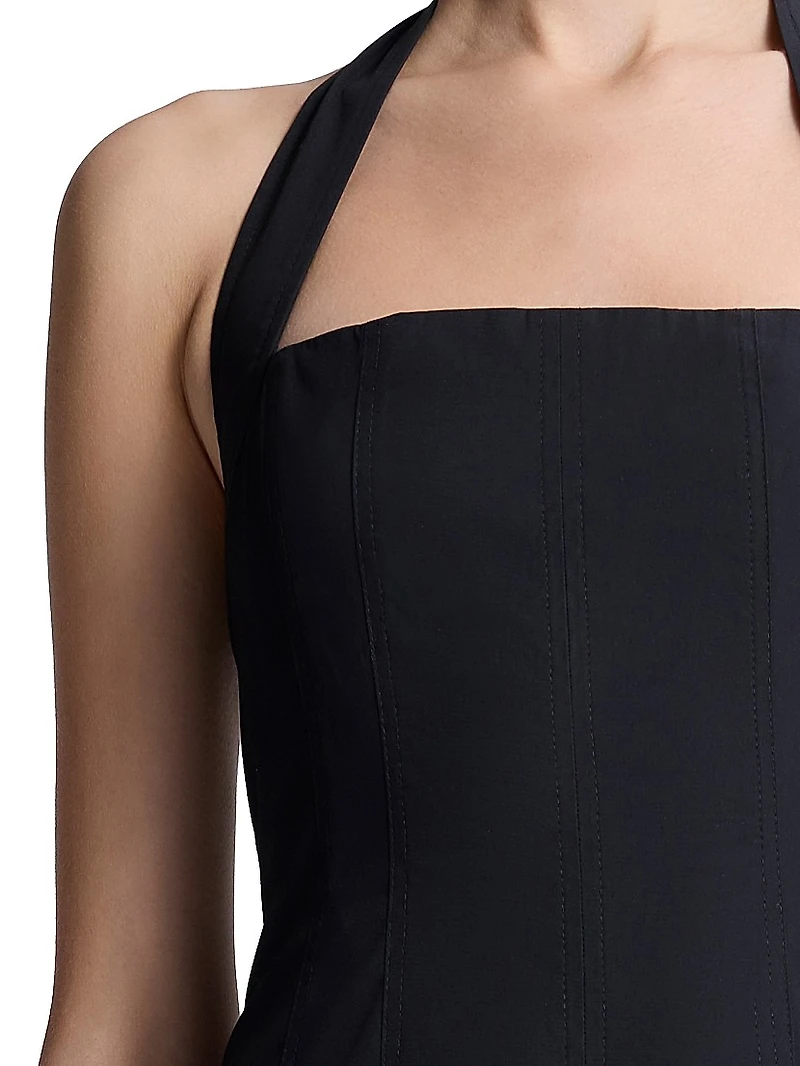 Natalie Halterneck Midi-Dress