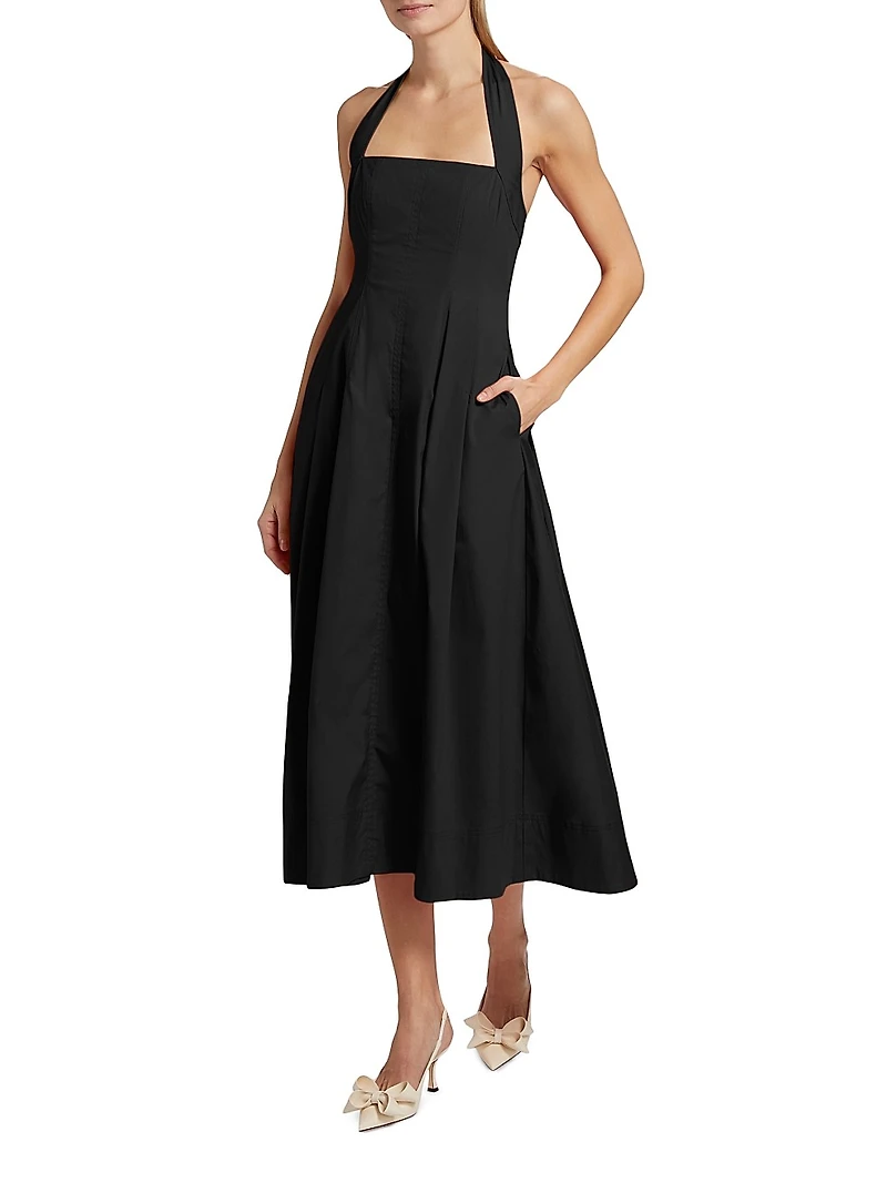 Natalie Halterneck Midi-Dress