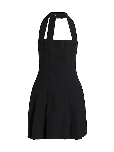 Nat Halterneck Stretch Cotton Minidress