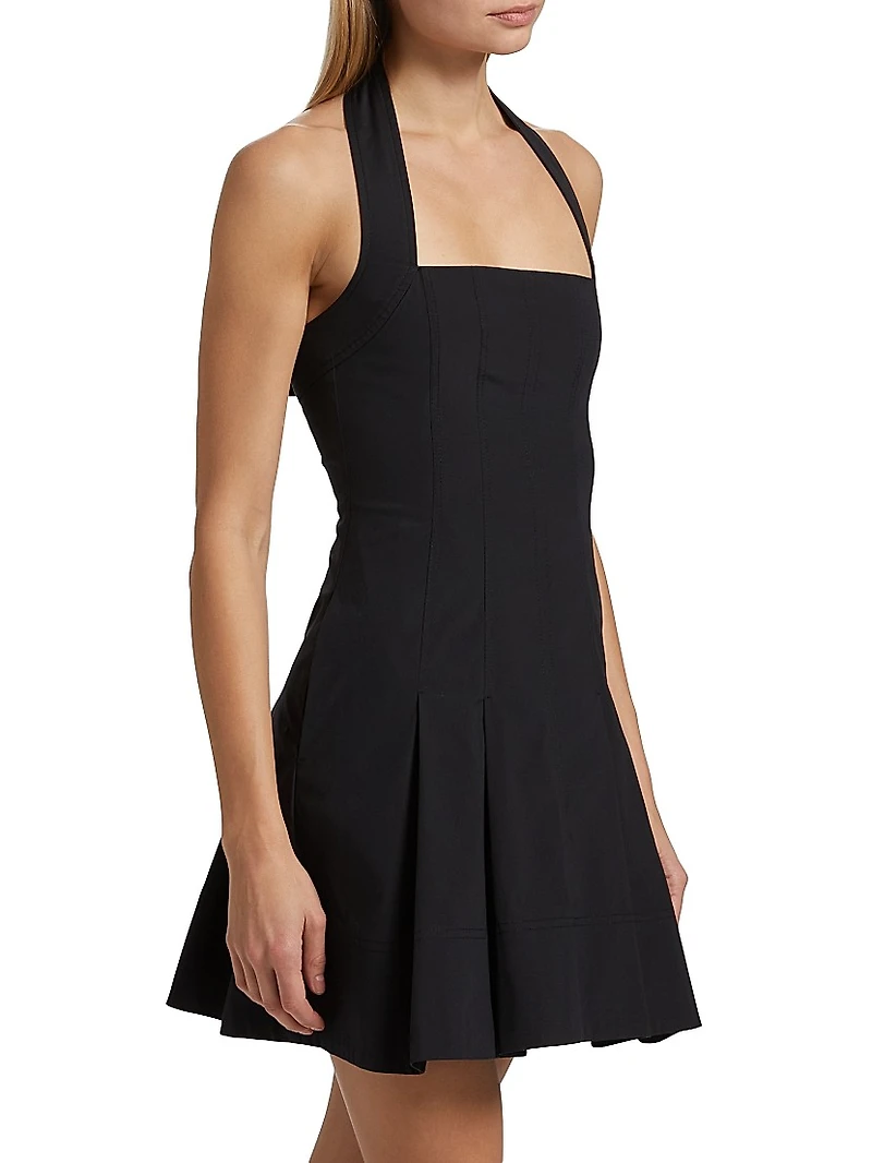 Nat Halterneck Stretch Cotton Minidress