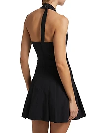 Nat Halterneck Stretch Cotton Minidress