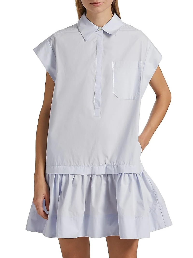 Brock Cotton Drop-Waist Minidress