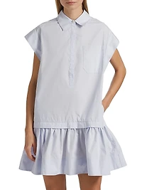 Brock Cotton Drop-Waist Minidress