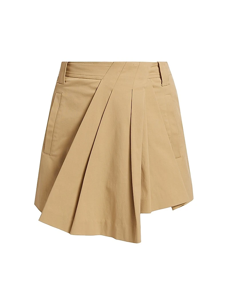 Brody Pleated Stretch Cotton Shorts