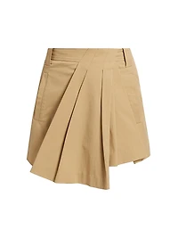 Brody Pleated Stretch Cotton Shorts