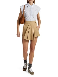 Brody Pleated Stretch Cotton Shorts