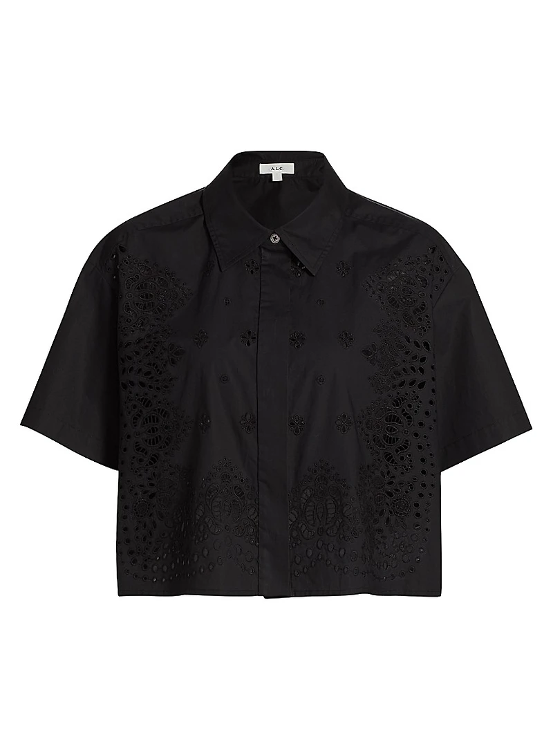 Jade Eyelet Cotton Top