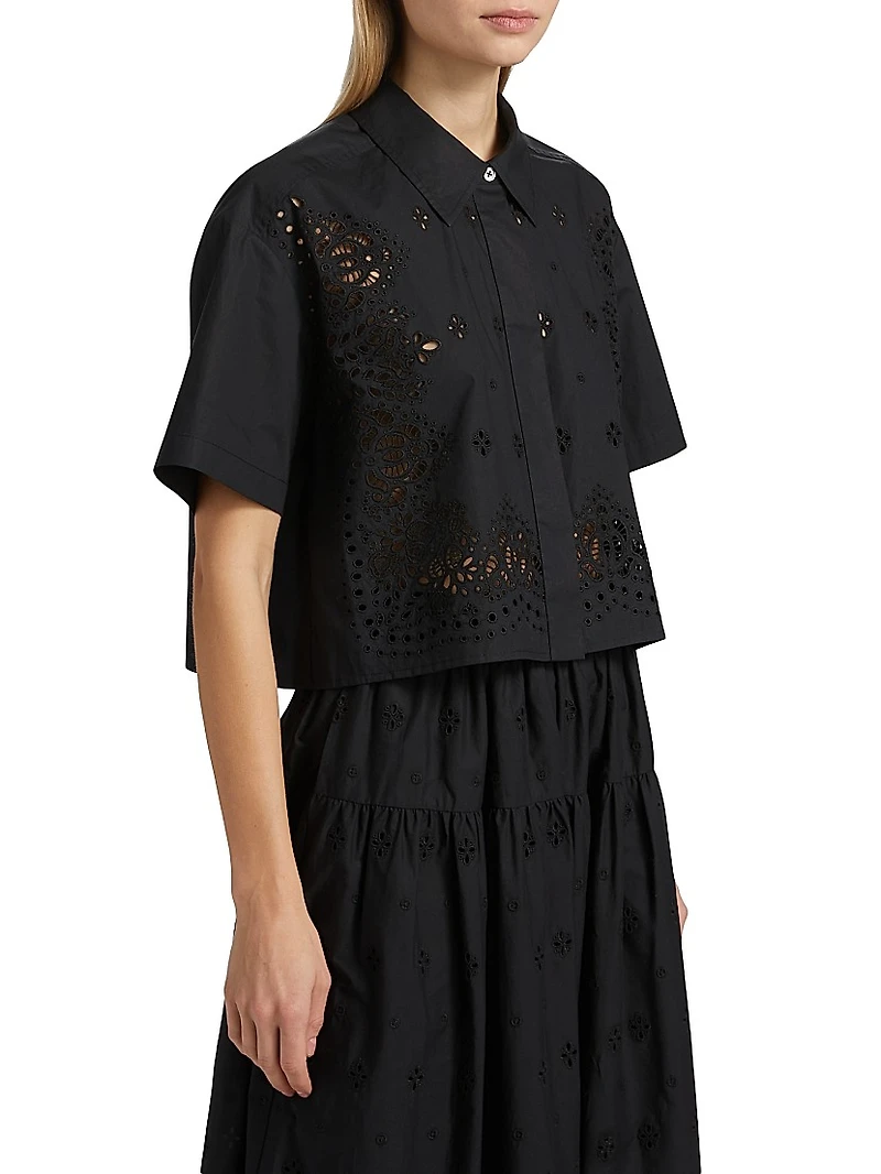 Jade Eyelet Cotton Top