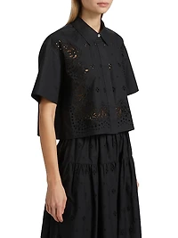 Jade Eyelet Cotton Top