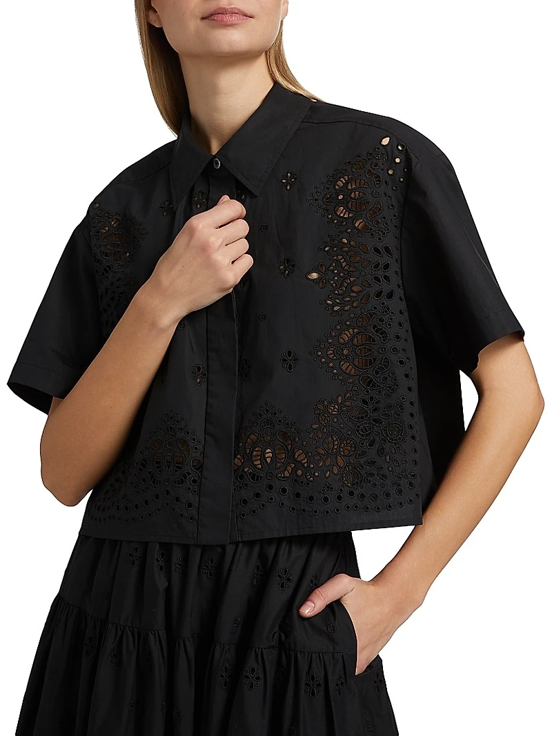 Jade Eyelet Cotton Top