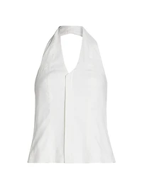 Cora Linen-Stretch Cotton Top