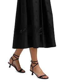 Jay Embroidered Cotton Midi-Skirt