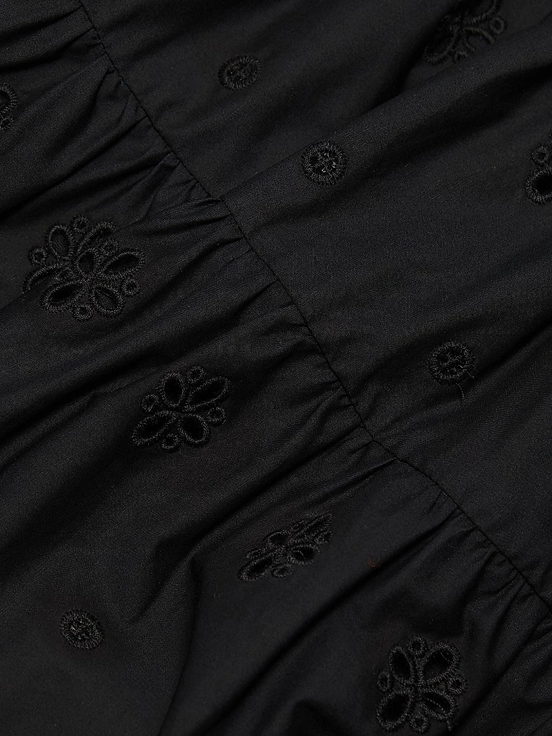 Jay Embroidered Cotton Midi-Skirt