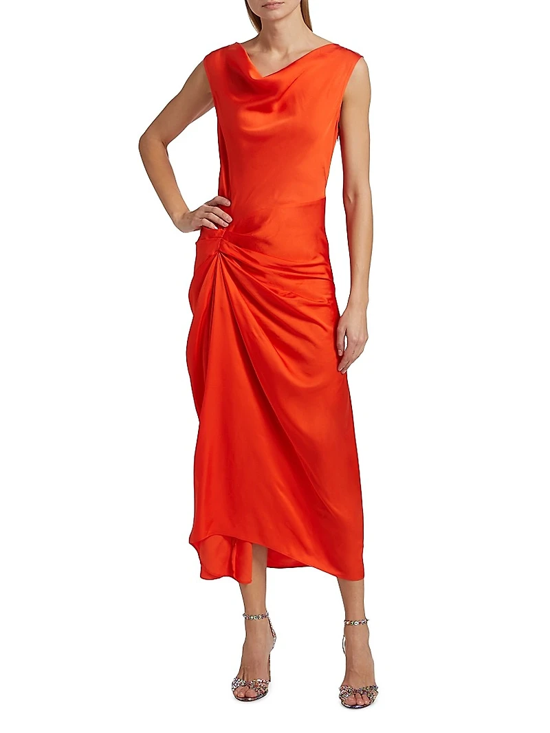 Dara Draped Midi-Dress