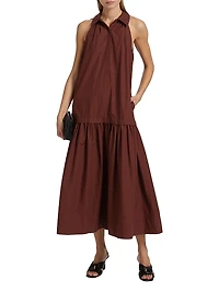 Vera Cotton Drop-Waist Midi-Dress