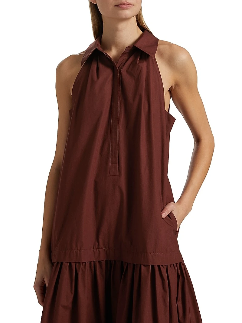 Vera Cotton Drop-Waist Midi-Dress