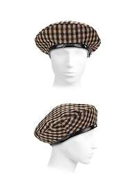 Checked Logo Beret