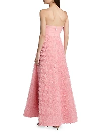 Bell Mesh Rose Appliqué Gown