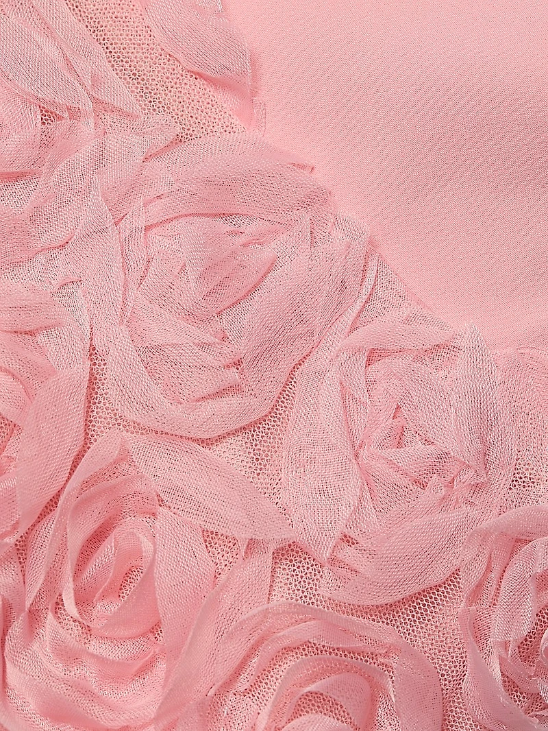 Bell Mesh Rose Appliqué Gown