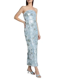 Jasmine Sequined Strapless Column Dress