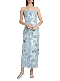 Jasmine Sequined Strapless Column Dress