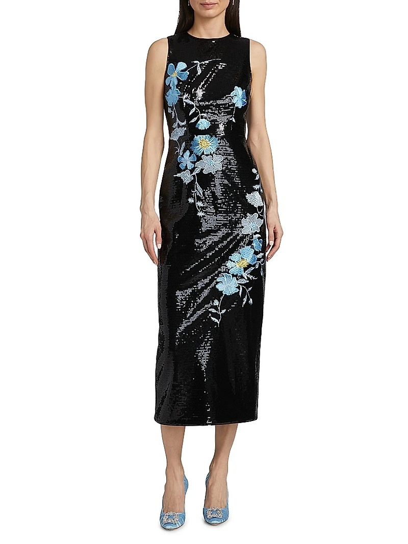 Tiana Floral Sequinned Dress