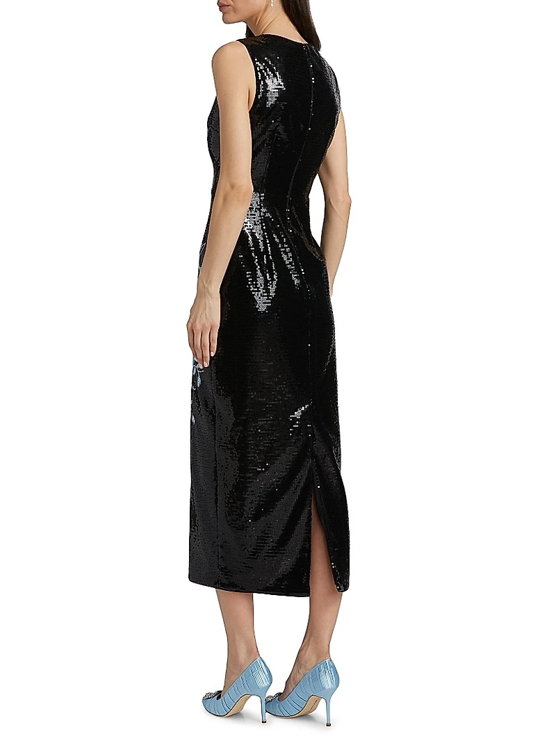 Tiana Floral Sequinned Dress