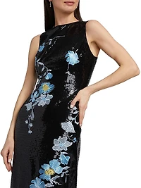 Tiana Floral Sequinned Dress