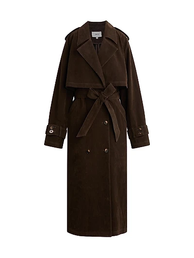 The Elizabeth Faux-Suede Trench Coat