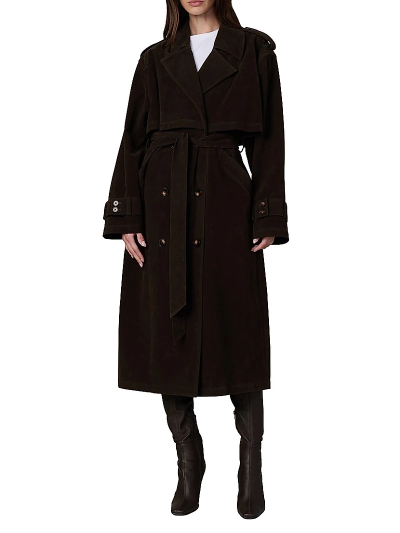 The Elizabeth Faux-Suede Trench Coat