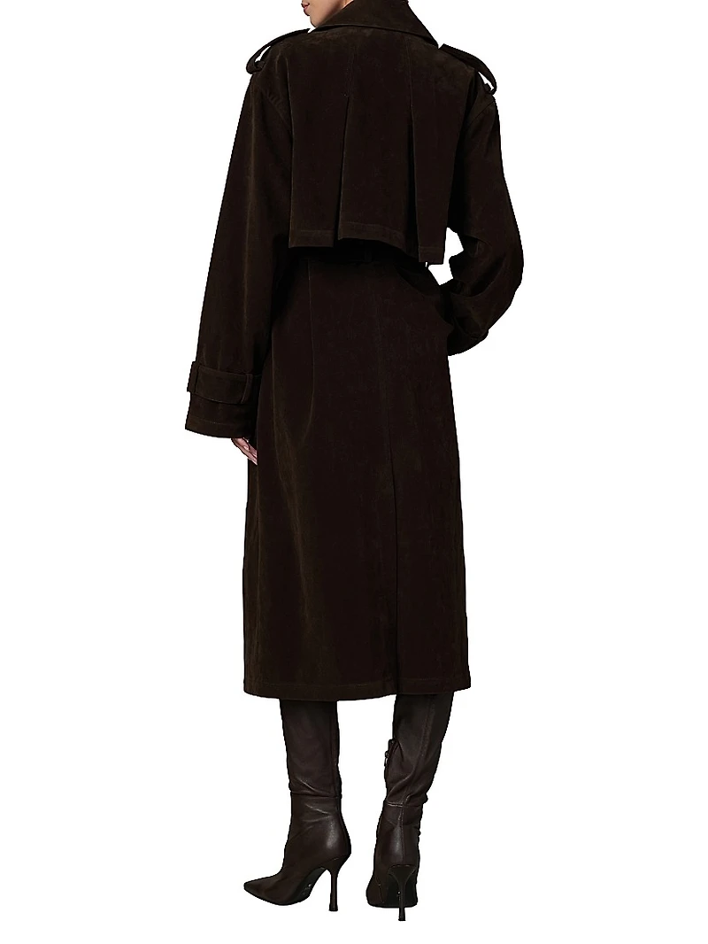 The Elizabeth Faux-Suede Trench Coat