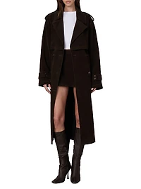 The Elizabeth Faux-Suede Trench Coat