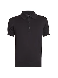 Silk-Blend Knit Polo Shirt