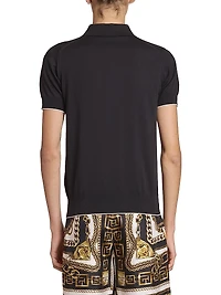 Silk-Blend Knit Polo Shirt