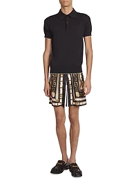 Silk-Blend Knit Polo Shirt