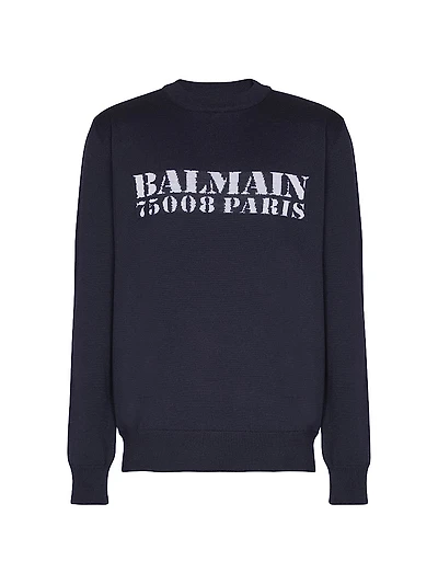 Big Stamp Knit Wool Sweater