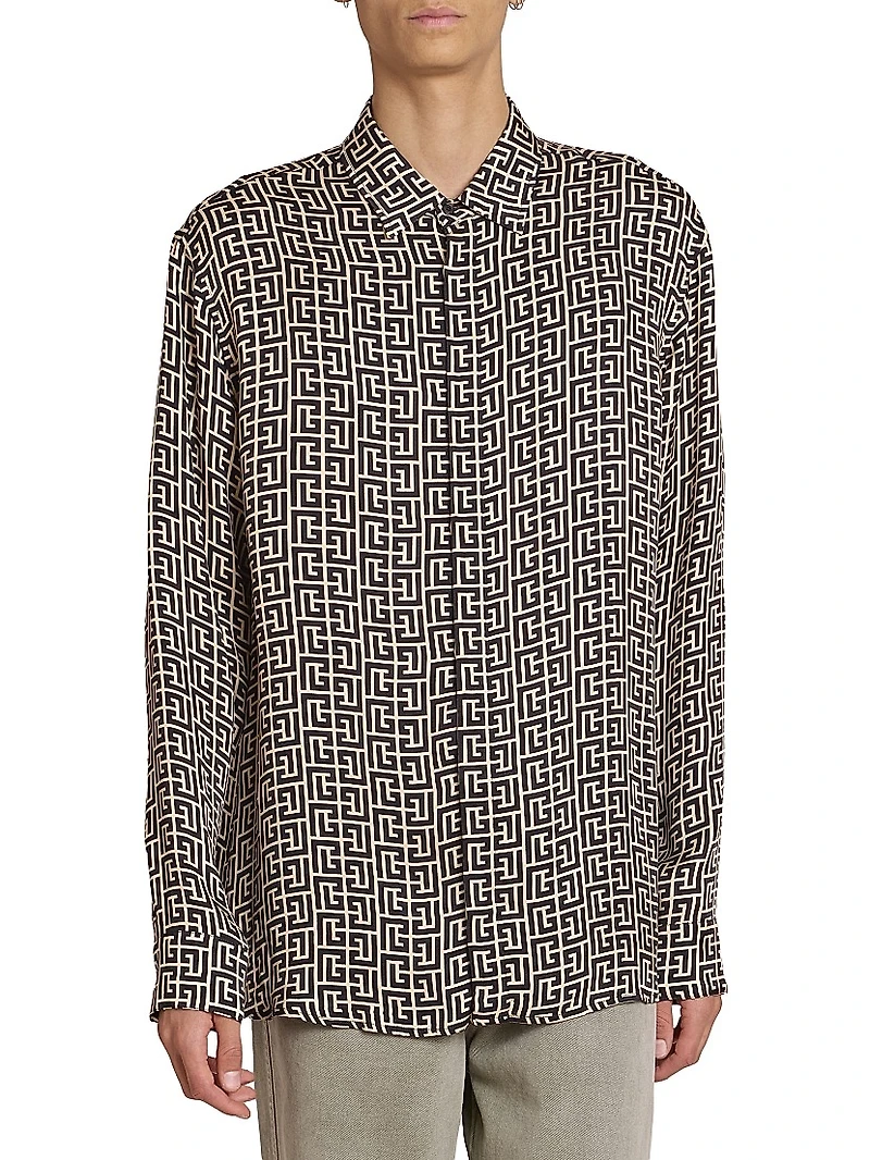 Monogram Button-Front Shirt